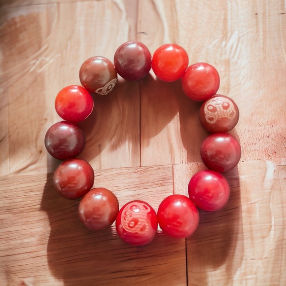 🎃Various Orange And Red bodhi Bracelets - Picture 3 of 7
